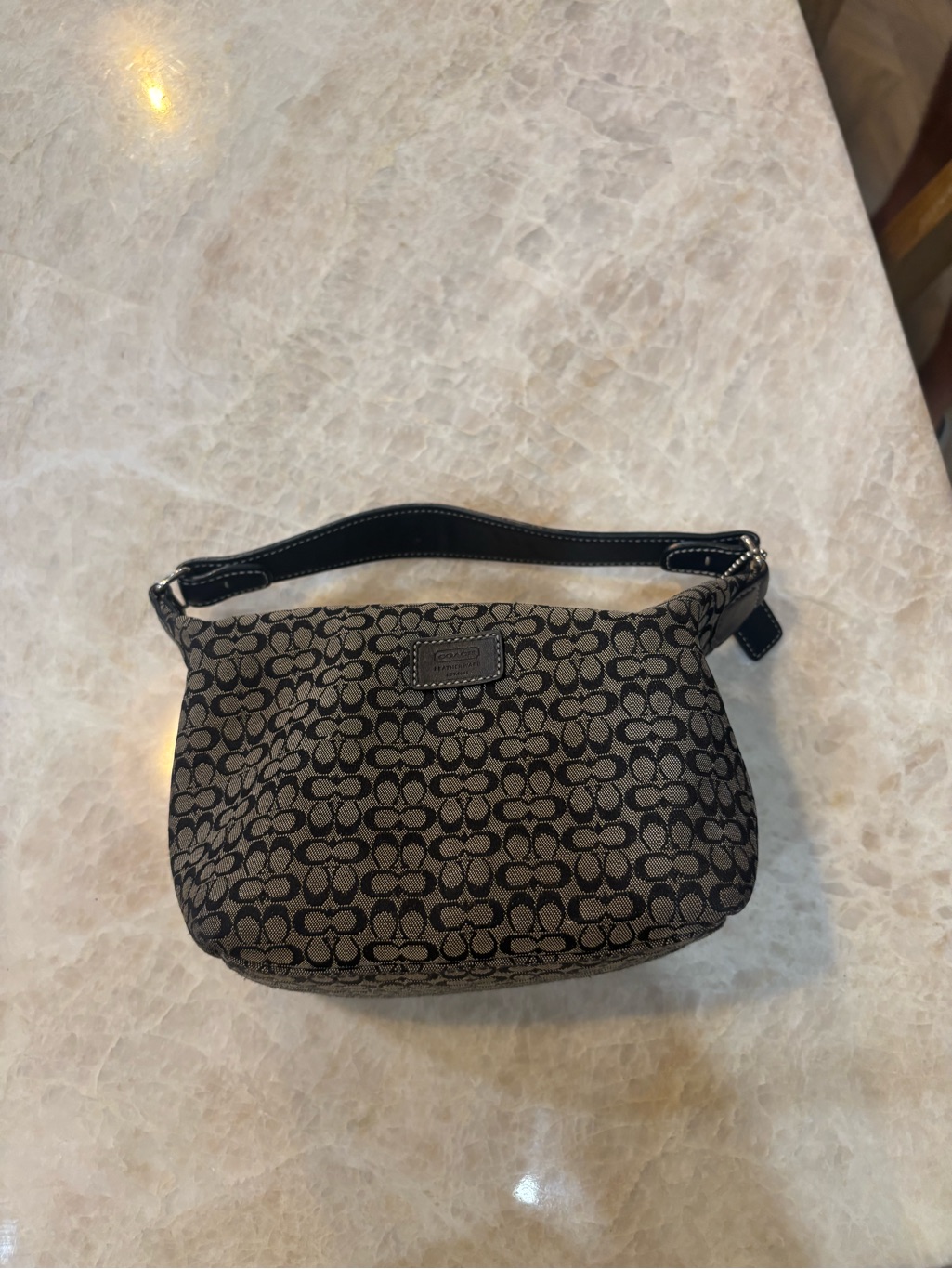 Vintage Coach Soho Mini Hobo Bag In A Black Signature Jacquard Print